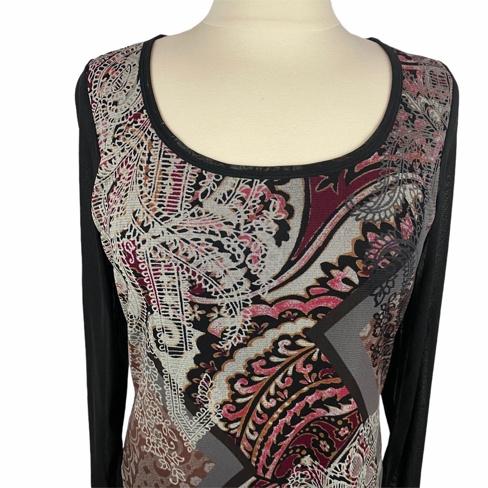AXCESS Multi Color Mesh Knit Top M - Picture 4 of 9